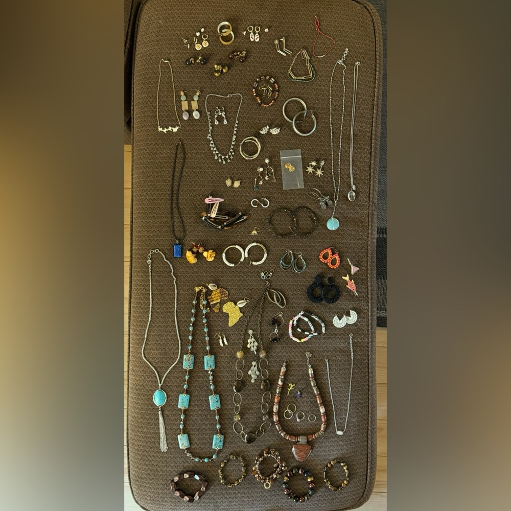 Assorted Jewelry Collection with Turquoise and Gold Accents